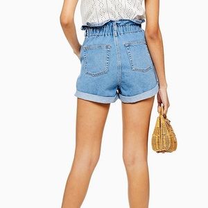 Top shop paperbag high waisted denim shorts